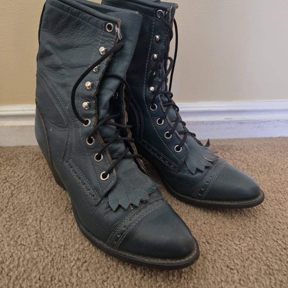 Capezio Women's Green Lace-Up Boots